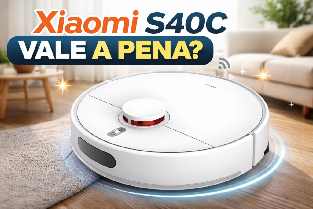 Robô aspirador Xiaomi S40C em sala moderna durante review