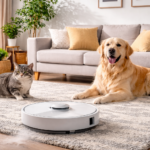 Melhores robôs aspiradores para pets em 2026 em apartamento com cachorro, gato, tapete e robô aspirador