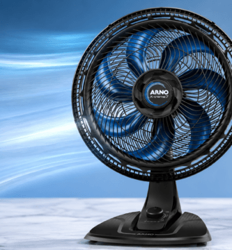 Ventilador de mesa Arno X-Treme 7 VE70 de 40 cm com 7 pás azuis e base preta