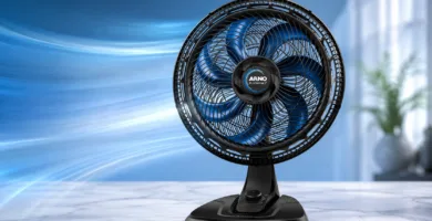 Ventilador de mesa Arno X-Treme 7 VE70 de 40 cm com 7 pás azuis e base preta