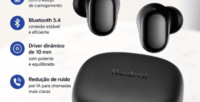 Redmi Buds 6 Play vale a pena como fone Bluetooth barato da Xiaomi com estojo preto