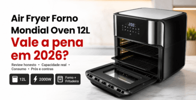 Air Fryer Forno Mondial Oven 12L Vale a Pena em 2026: review honesto, capacidade real e consumo