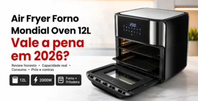 Air Fryer Forno Mondial Oven 12L Vale a Pena em 2026: review honesto, capacidade real e consumo