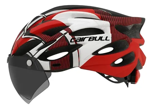 Capacete ciclismo com viseira magnética e led oficial