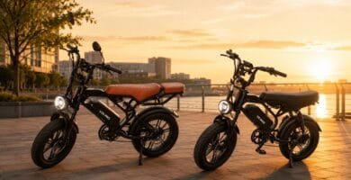 Comparativo Urbikes V9 Max vs INOW V20 Pro ao pôr do sol