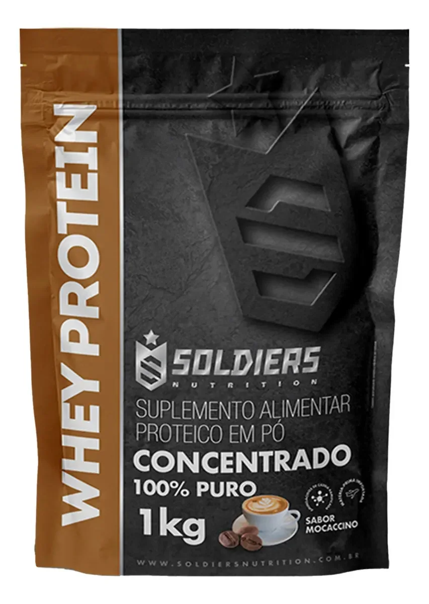 Soldiers Nutrition 100% Whey Concentrado 1kg - Pacote Refil com Laudo Aberto