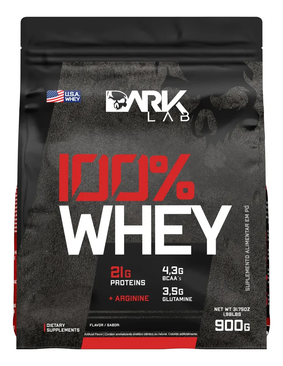 Dark Lab 100% Pure Whey 900g Refil - Aprovado em Laudos ABENUTRI