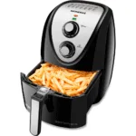 Fritadeira Elétrica Air Fryer Mondial Grand Family 5L AFN-50 preta com acabamento frontal em aço inox e cesto quadrado Duraflon