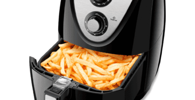 Fritadeira Elétrica Air Fryer Mondial Grand Family 5L AFN-50 preta com acabamento frontal em aço inox e cesto quadrado Duraflon