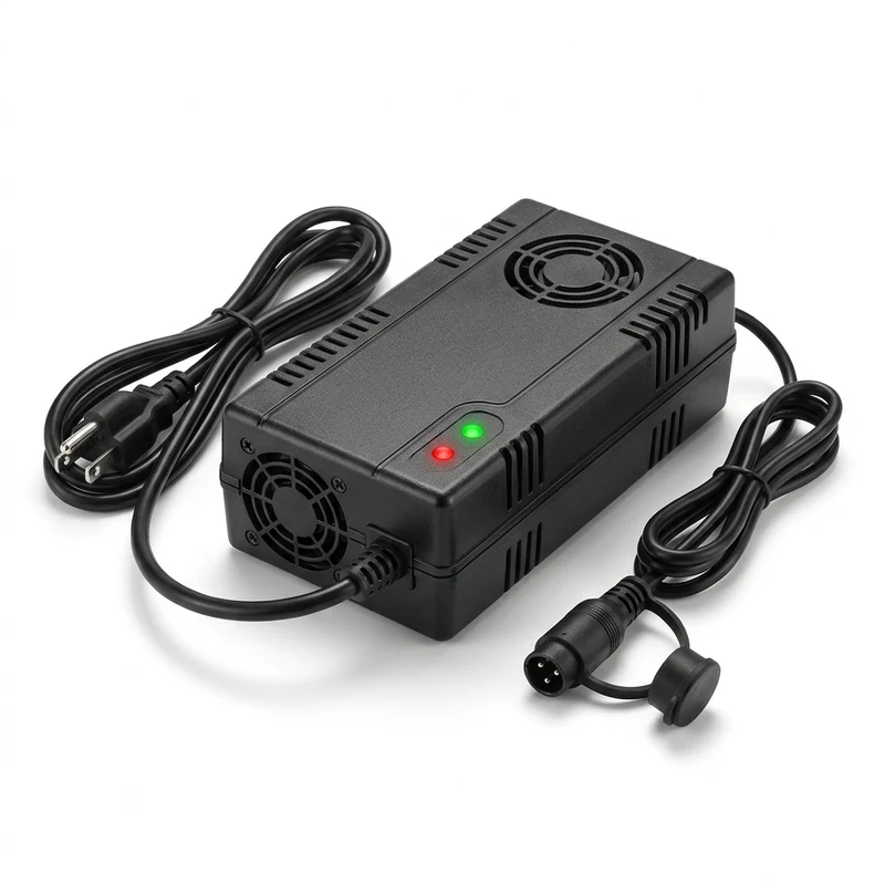 Carregador Inteligente 54.6V 2A Bivolt para Bateria de Lítio 48V de Bicicleta Elétrica