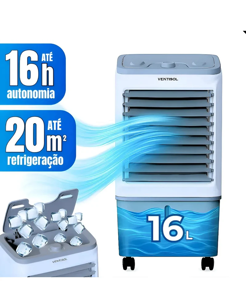Climatizador Ventisol CLIN 16 com tanque de 16 litros para grandes ambientes