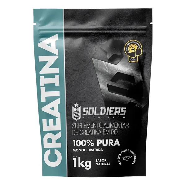 Melhores creatinas 2026: Creatina Soldiers Nutrition 1kg monohidratada pura