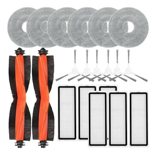 Kit 20 Peças Para Xiaomi S20 Plus Robô Acessórios com Filtros HEPA, Escovas e Mops
