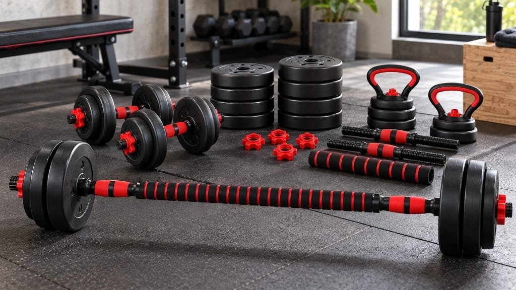 Kit halteres 15kg vale a pena: conjunto ajustável 6 em 1 Knack