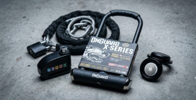 Equipamentos de seguranca antifurto para bike eletrica com cadeado u-lock onguard trava de disco com alarme corrente e suporte airtag