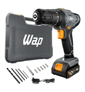 Parafusadeira e furadeira de impacto WAP WF 12K4.2 12V com maleta rígida e kit de brocas e bits