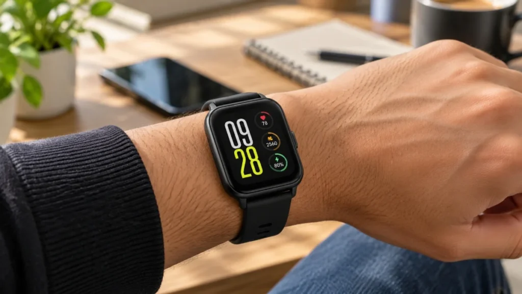 Smartwatch Xiaomi Redmi Watch 5 Active vale a pena foto no pulso tela 2 polegadas